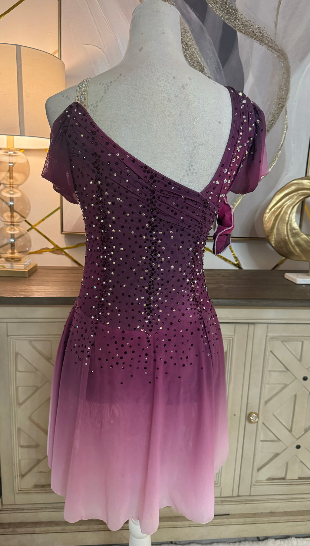 Adult Medium Burgundy Ombre Mesh Over Mesh