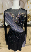 Figure Skating Dress Black Grey Ombré Size Adult Small