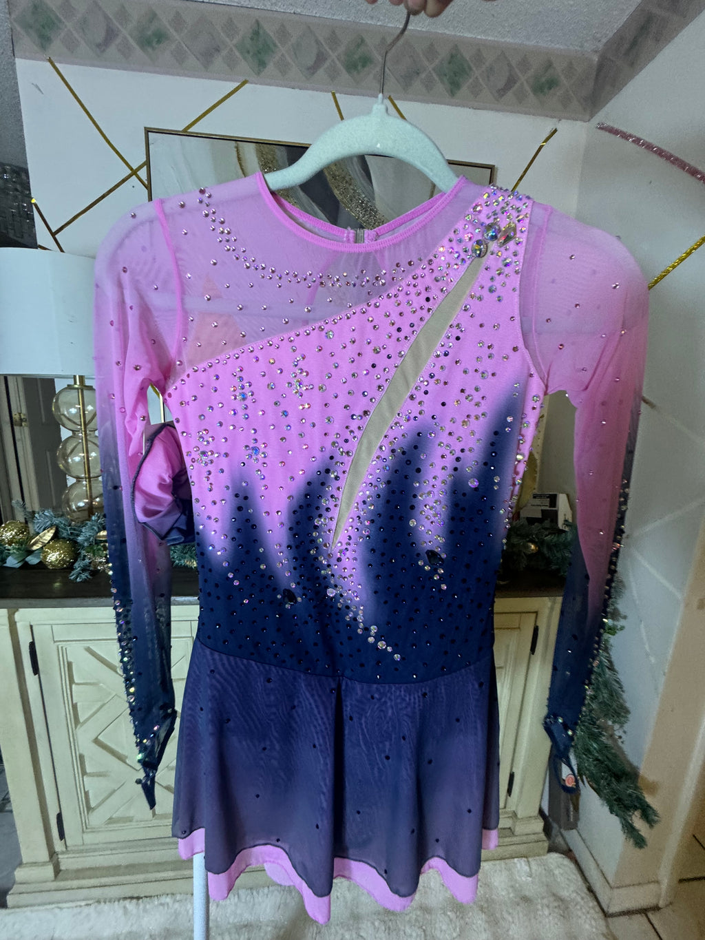 Pink/Black Mesh Over Mesh . Size 10/12