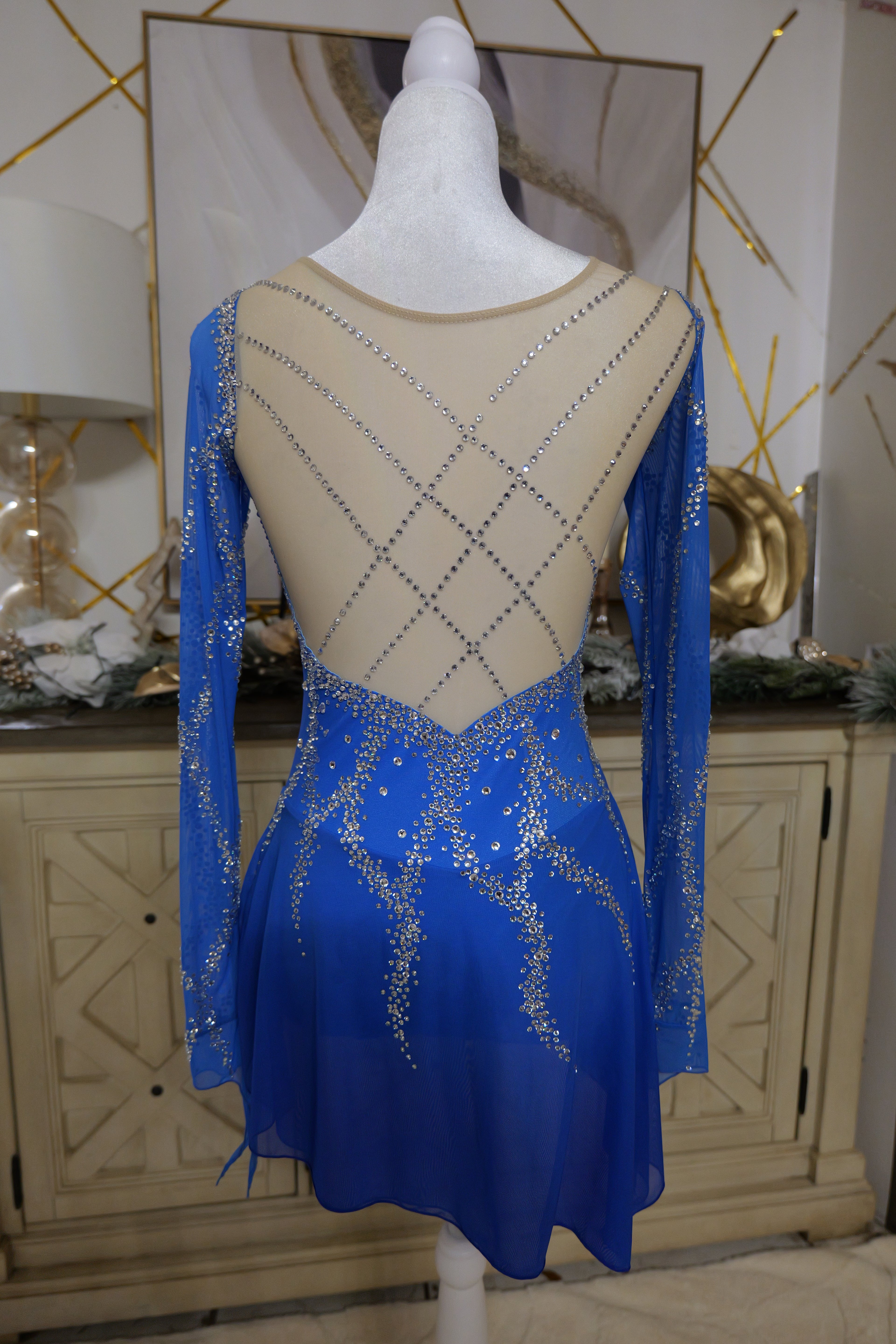 Adult Small Royal Blue Asymmetric Skirt Dress