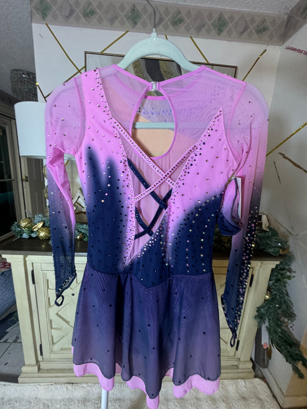 Pink/Black Mesh Over Mesh . Size 10/12