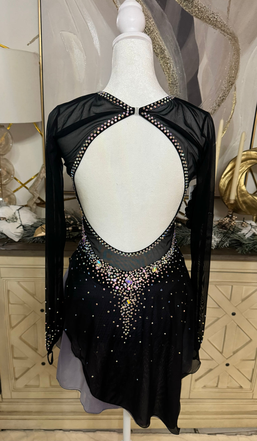 Figure Skating Dress Black Grey Ombré Size Adult Small