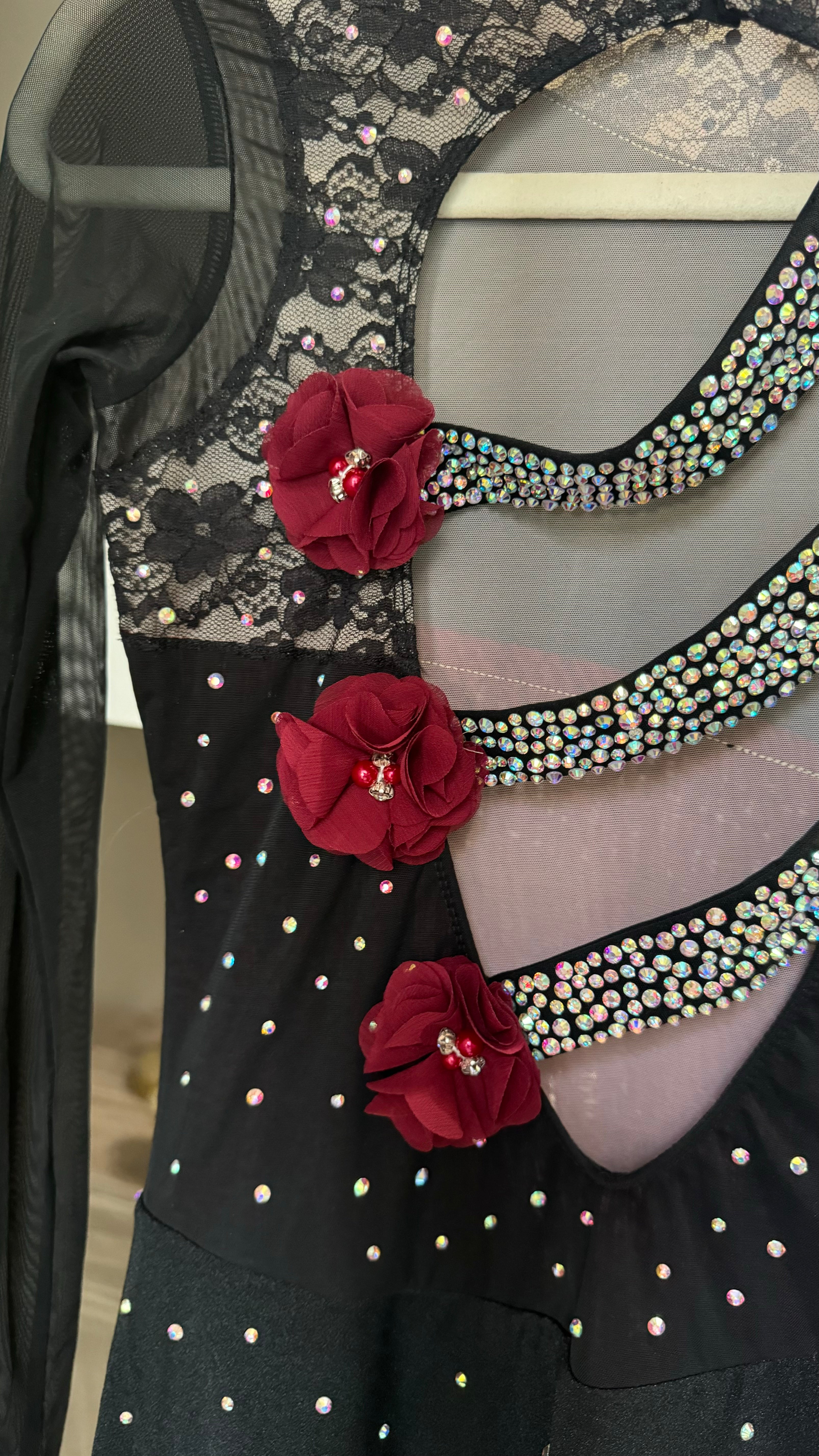 Flamenco Figure Skating Dress Adult XS Asymmetrical Skirt