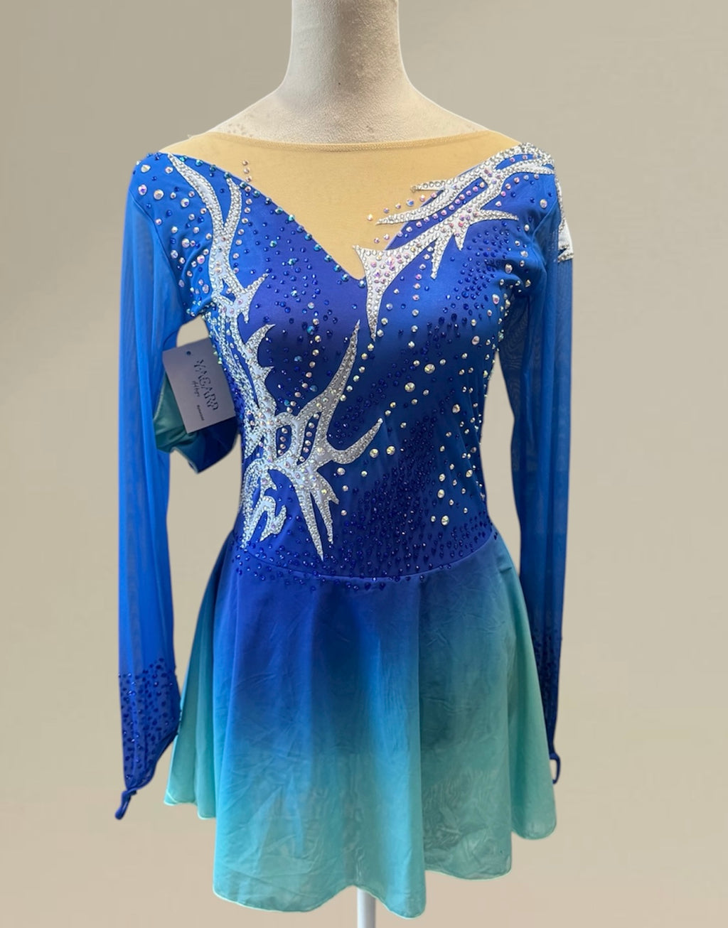 Figure Skating Dress Adult Medium Small Blue green Ombré