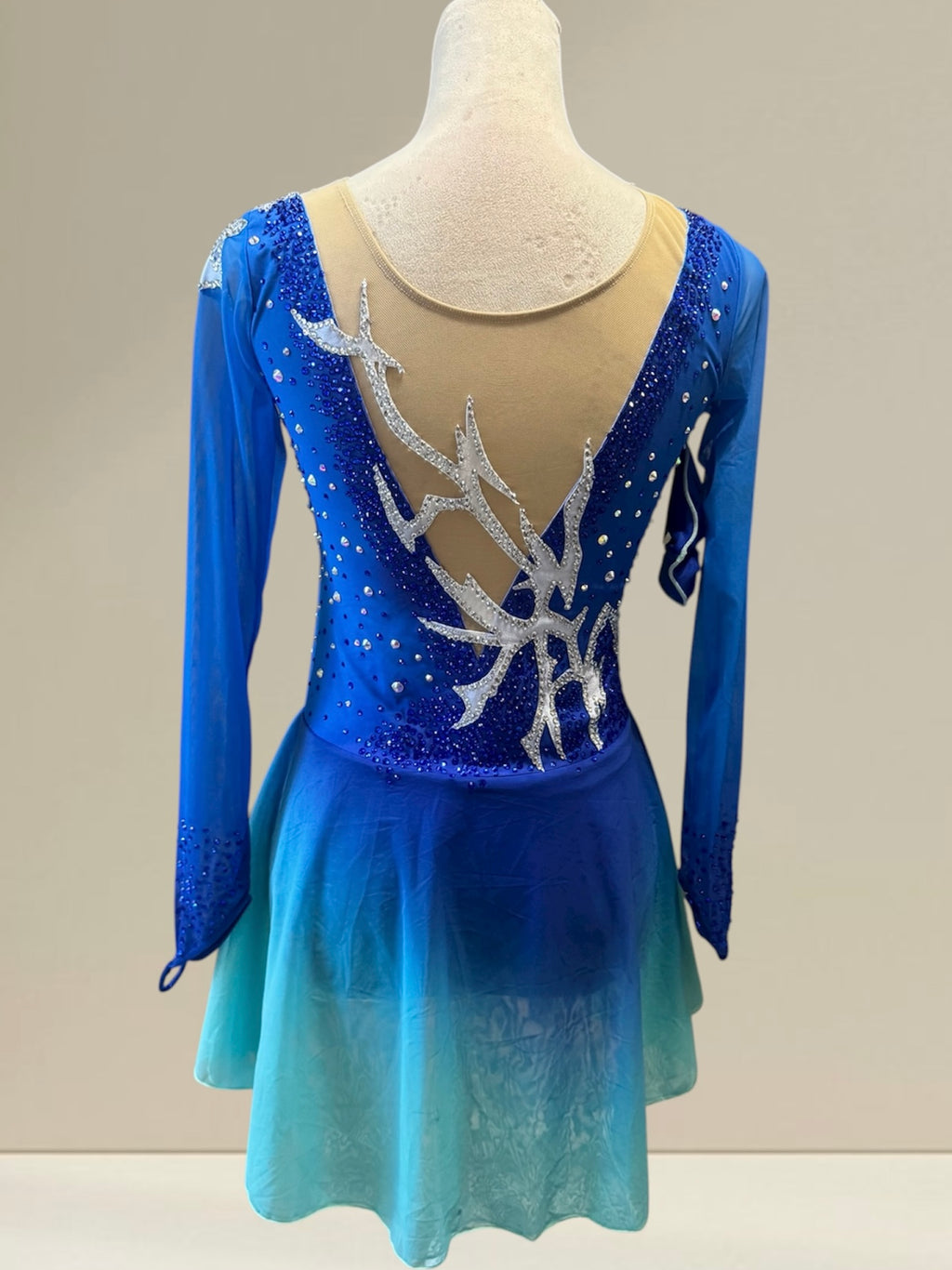 Figure Skating Dress Adult Medium Small Blue green Ombré