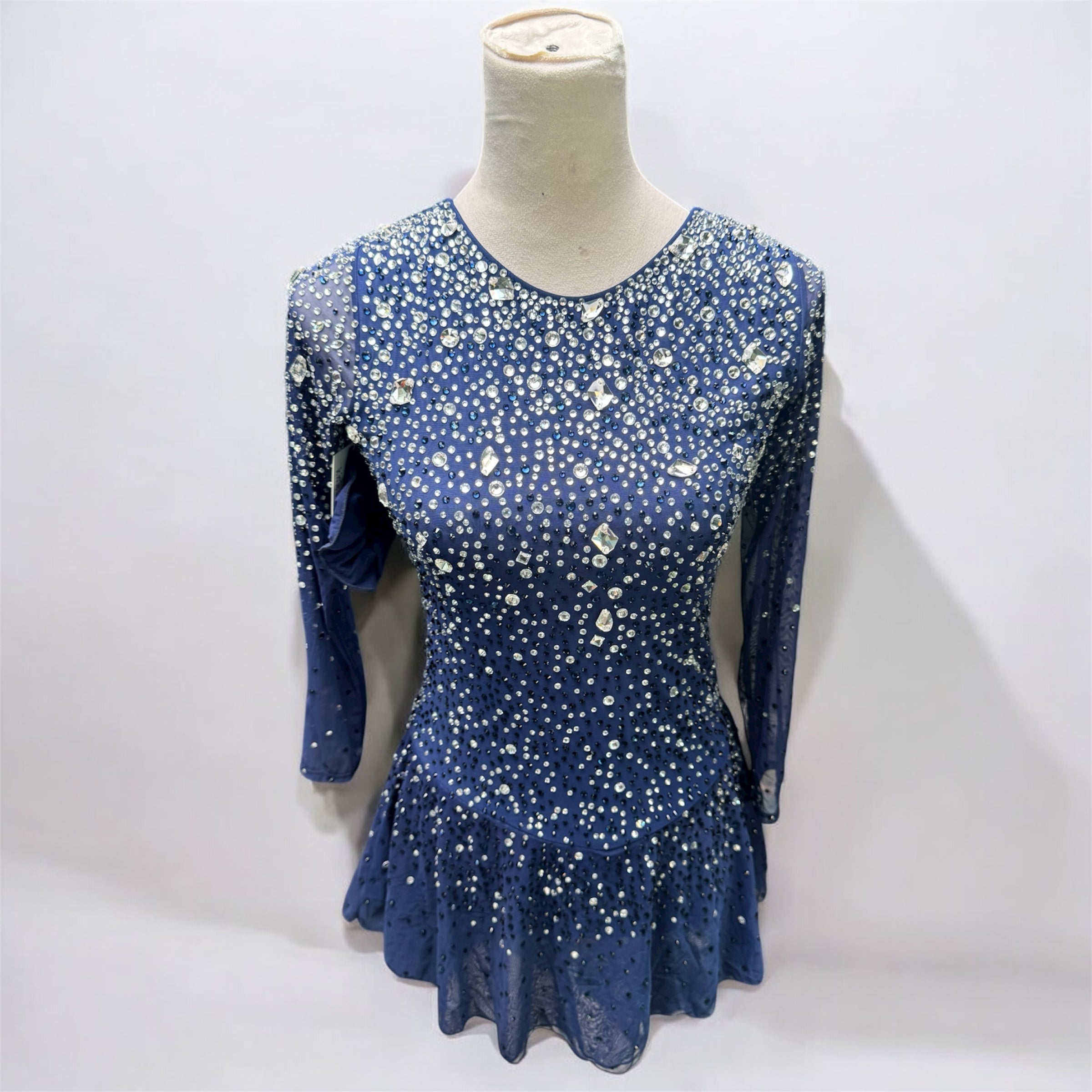 Figure Skating Dress Medium Adult Brilliant Blue White