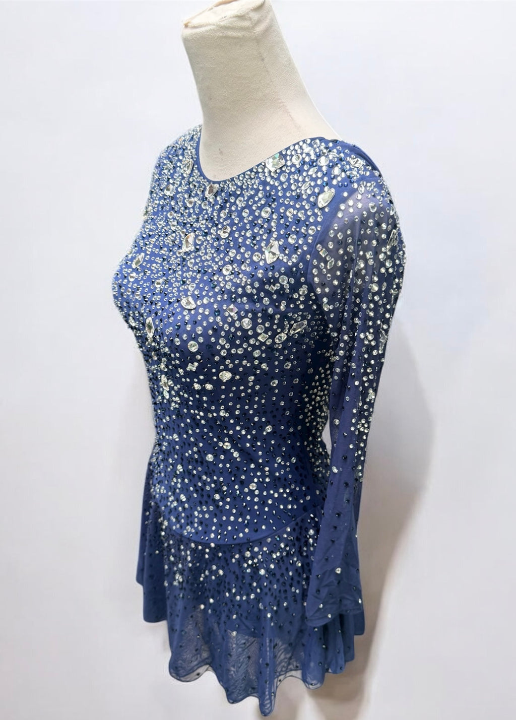 Figure Skating Dress Medium Adult Brilliant Blue White