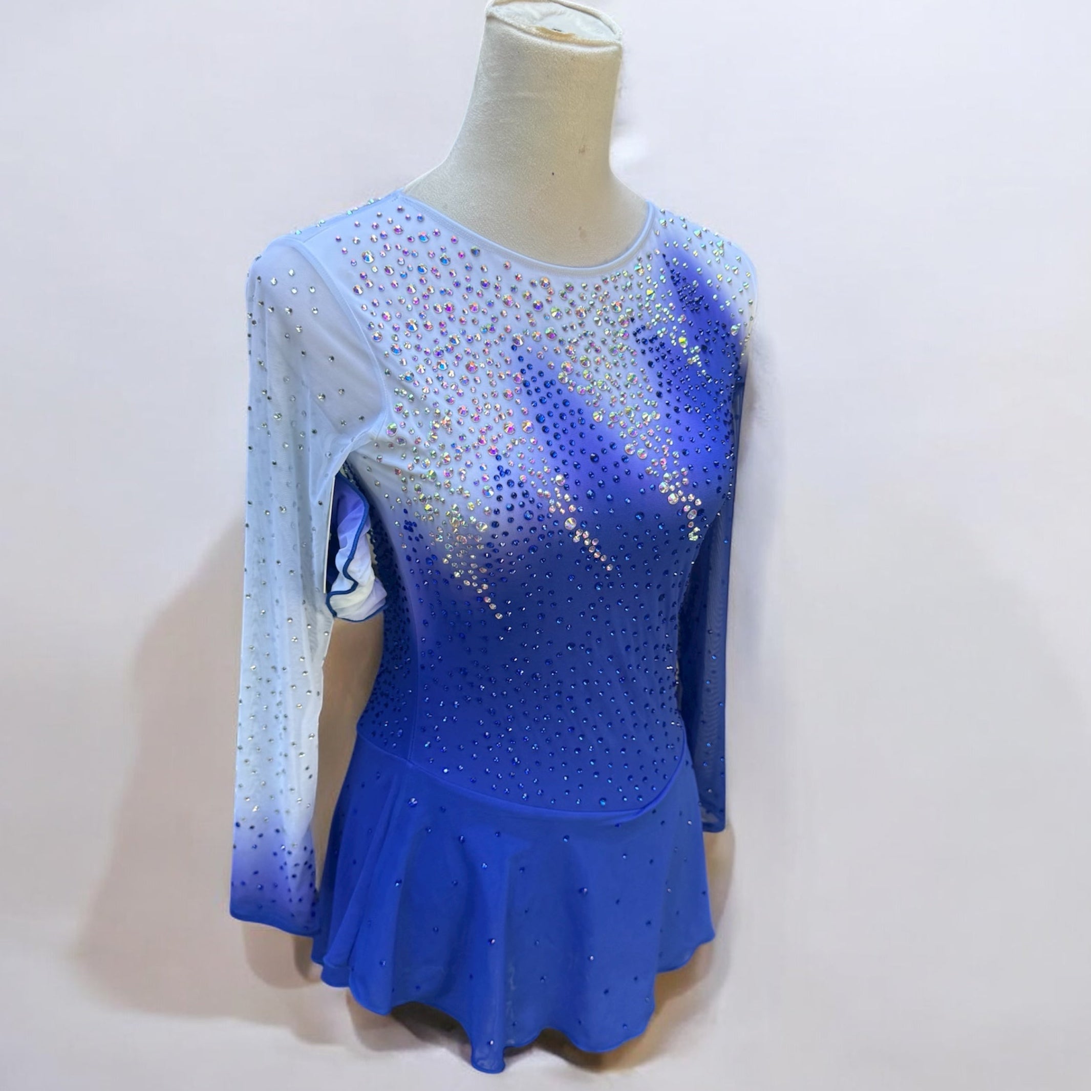 Figure Skating Dress Adult small Blue Ombré