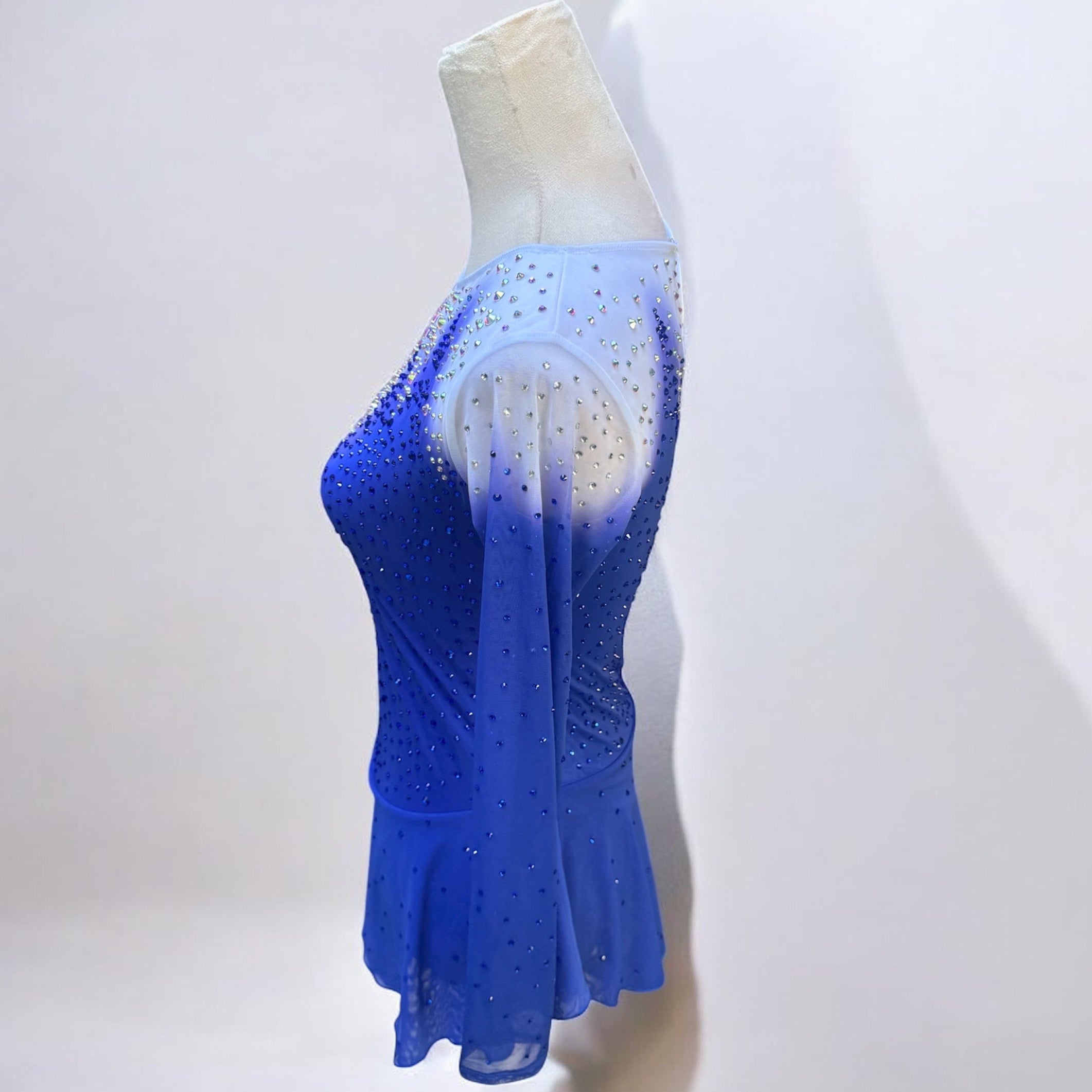 Figure Skating Dress Adult small Blue Ombré