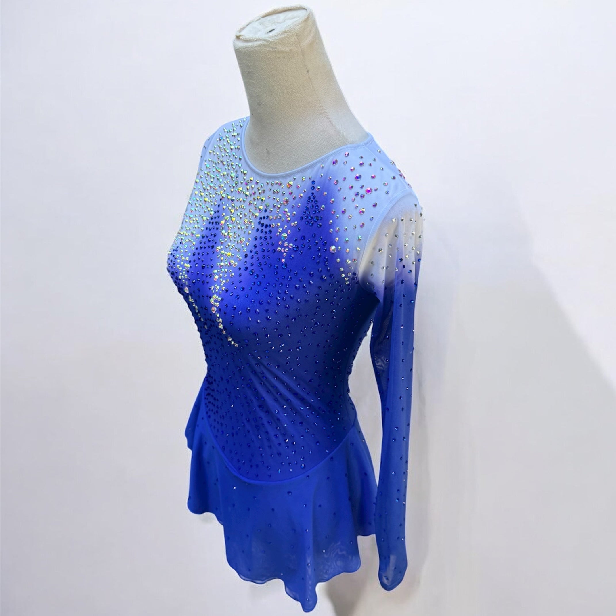 Figure Skating Dress Adult small Blue Ombré