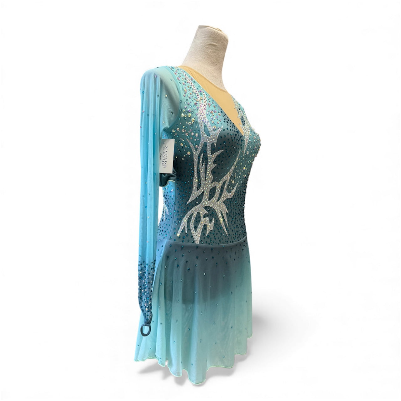 Figure Skating Dress Adult S/M green ombré
