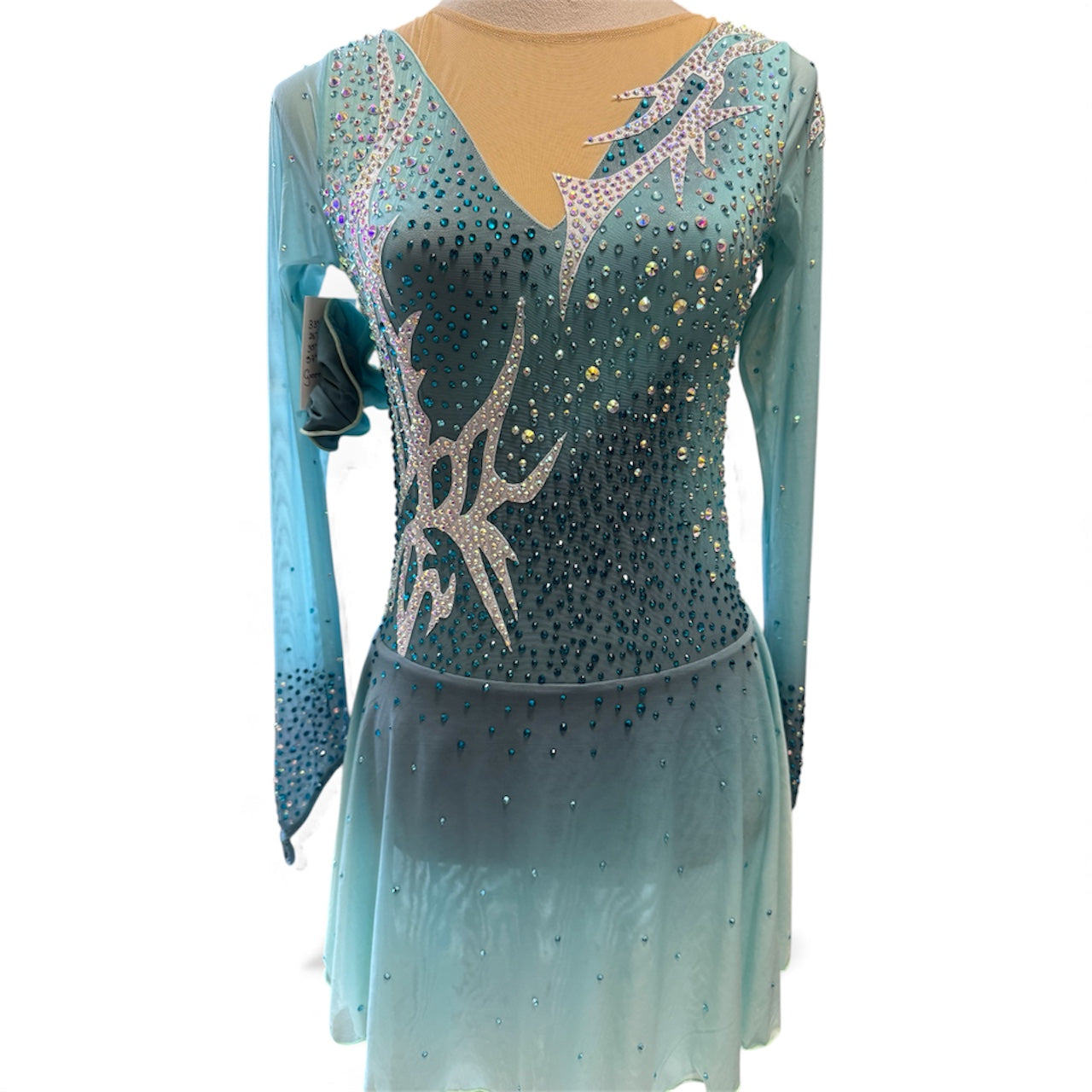 Figure Skating Dress Adult S/M green ombré