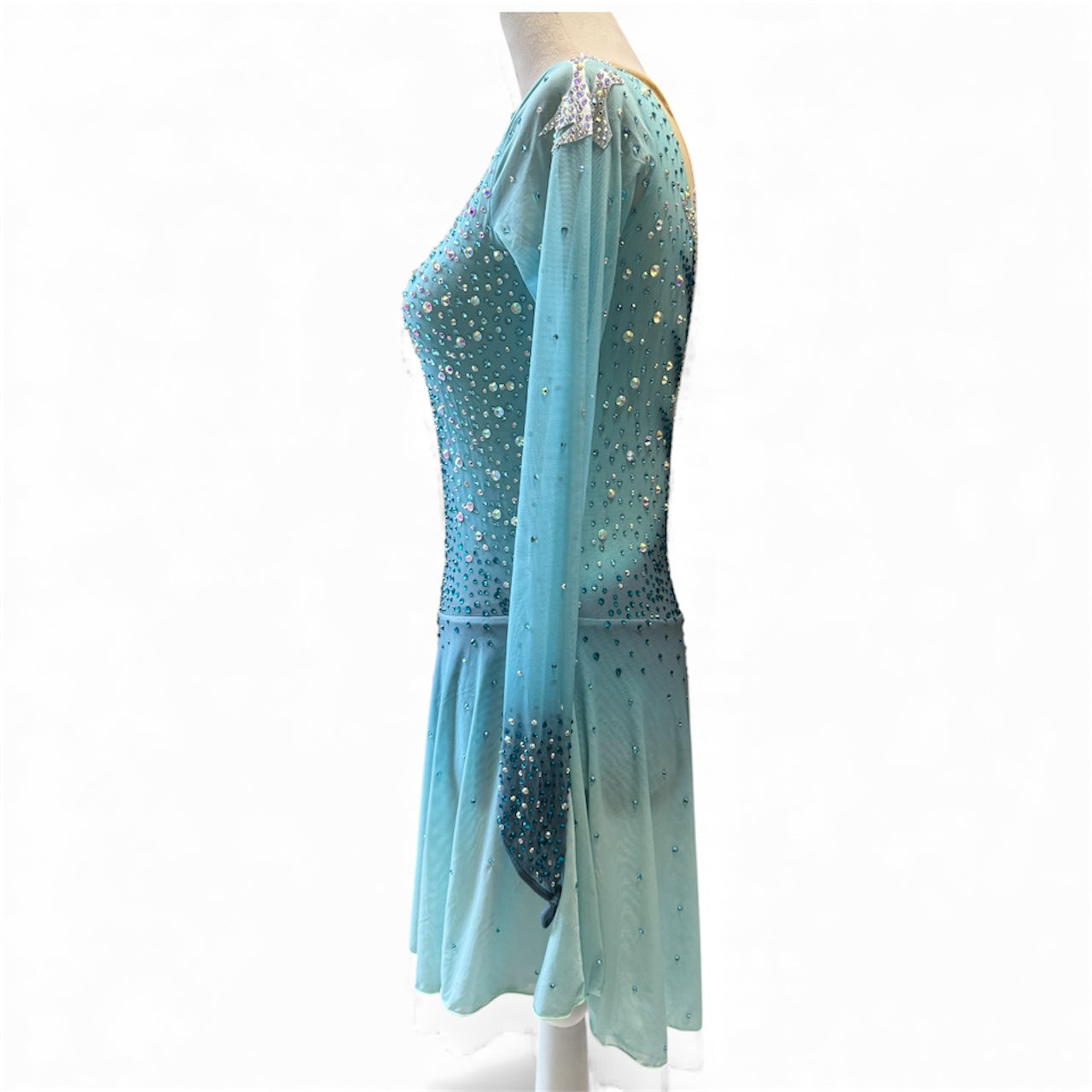 Figure Skating Dress Adult S/M green ombré