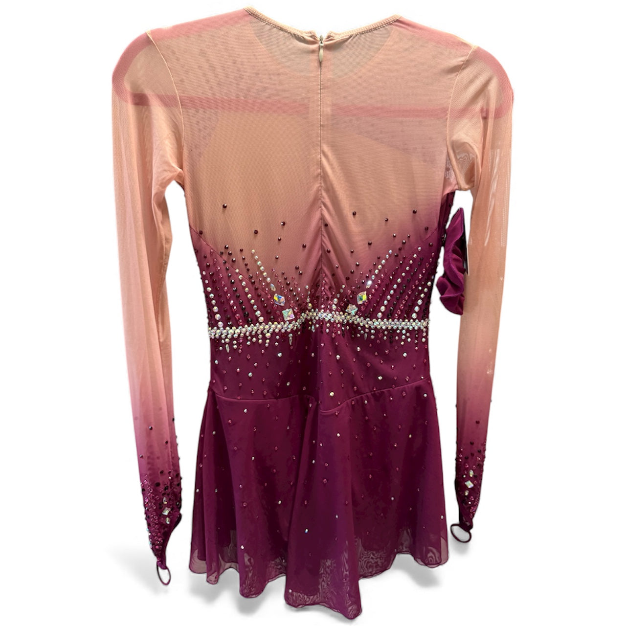 Free Style Figure Skating Dress Size 14/16 Maroon Ombré