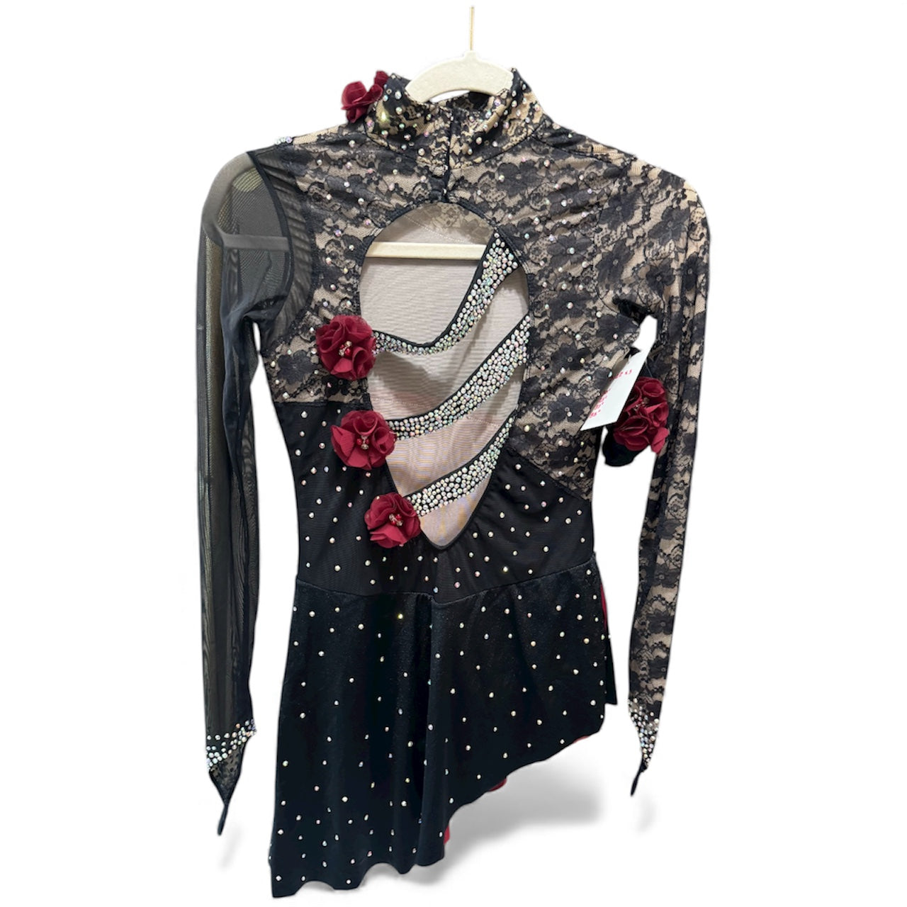 Flamenco Figure Skating Dress Adult XS Asymmetrical Skirt