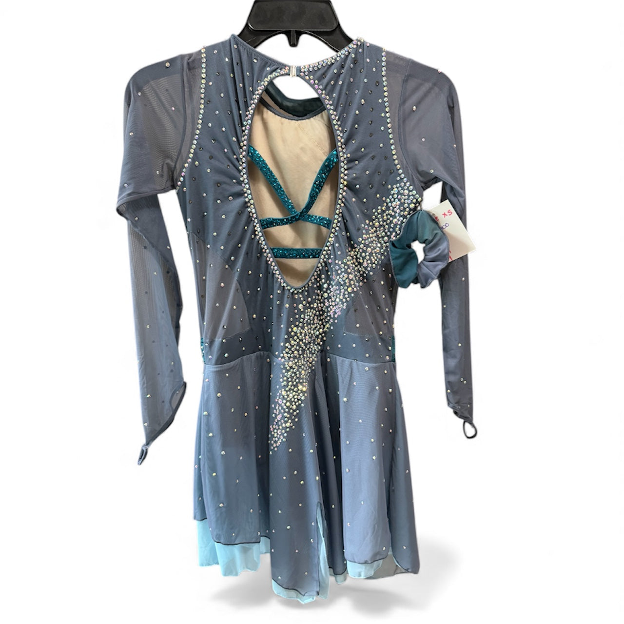 Figure Skating Dress Size Adult XS Green and Gray