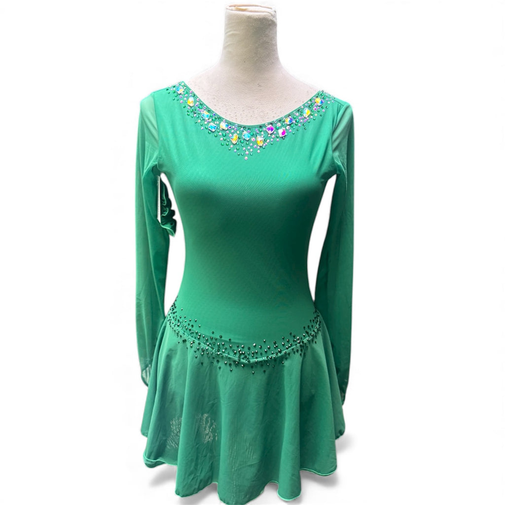 Christmas Figure Skating Dress Green Different Sizes