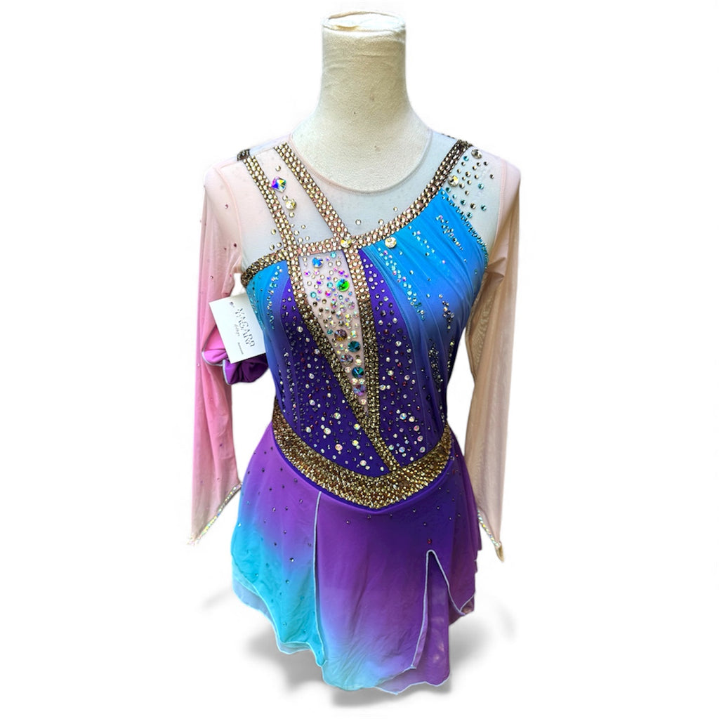 Figure Skating Dress Adult XS Blue Purple Ombré