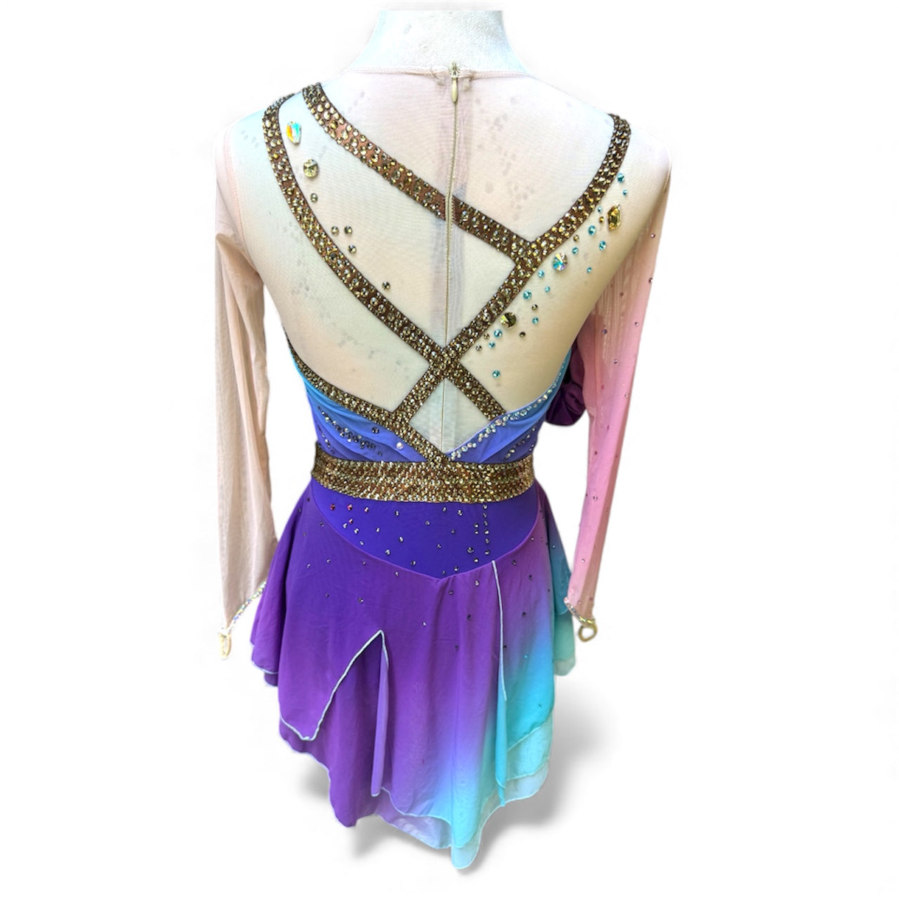 Figure Skating Dress Adult XS Blue Purple Ombré