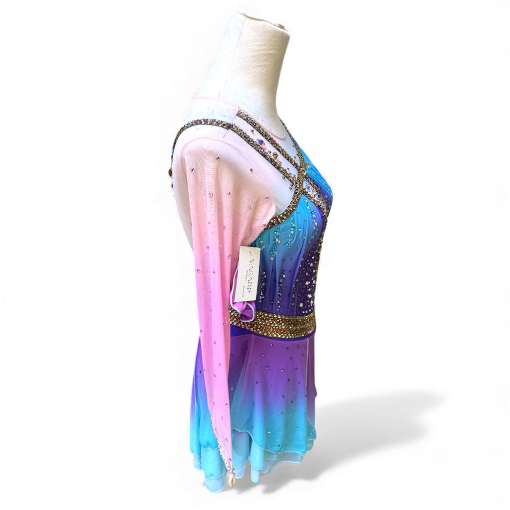 Figure Skating Dress Adult XS Blue Purple Ombré