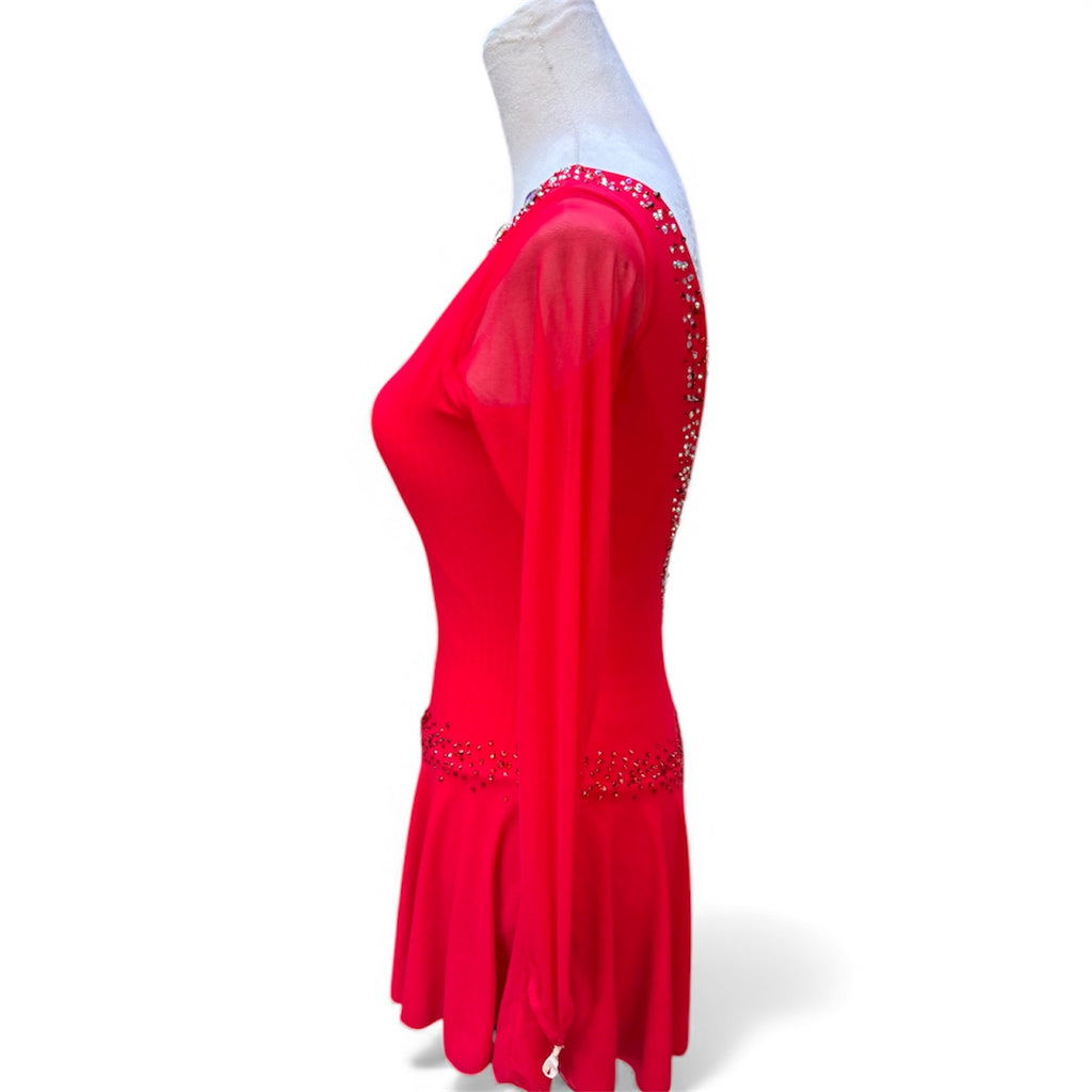 Christmas Figure Skating Dress Red Different Sizes