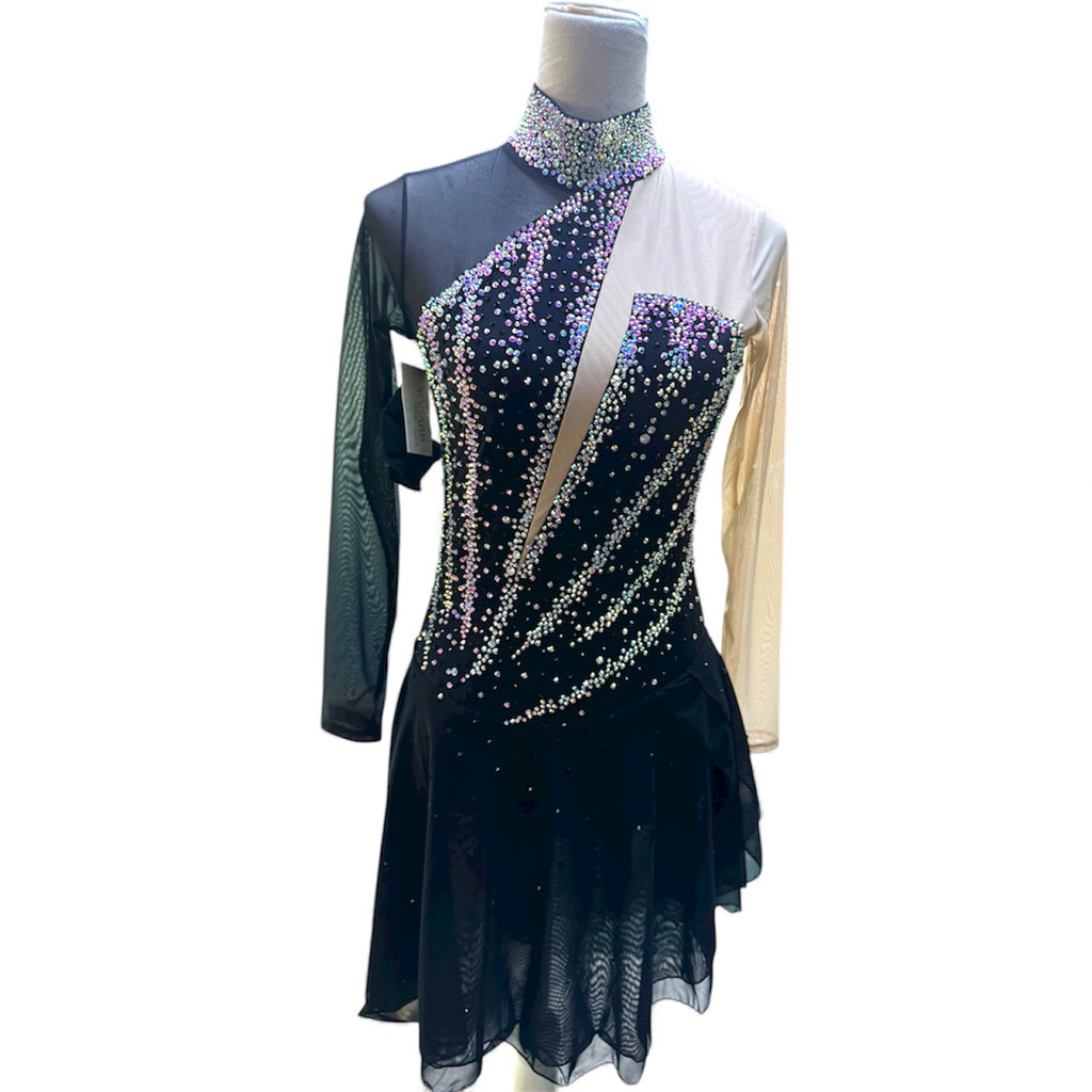 Figure Skating Dance Dress Size Small double lined , mesh over mesh