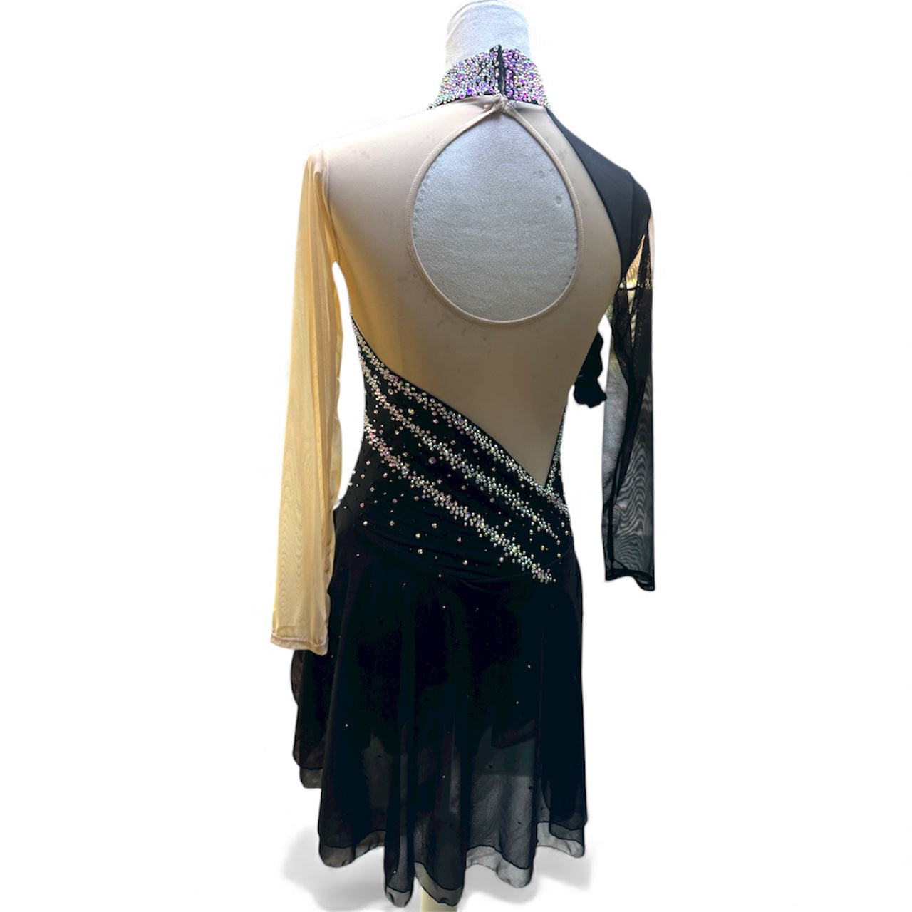 Figure Skating Dance Dress Size Small double lined , mesh over mesh