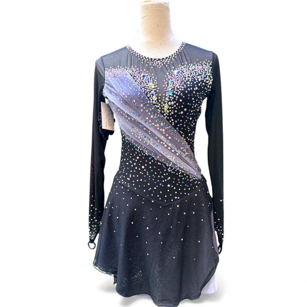 Figure Skating Dress Black Grey Ombré Size Adult Small