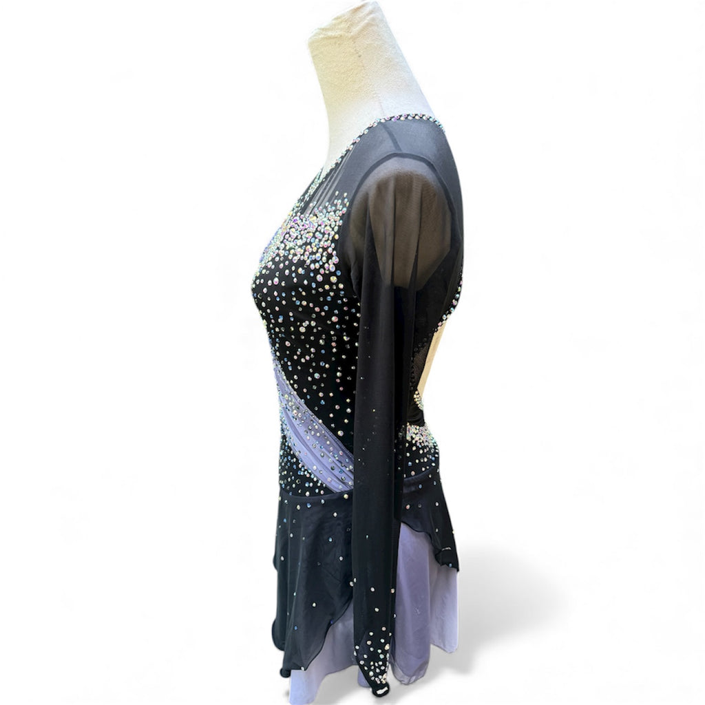 Figure Skating Dress Black Grey Ombré Size Adult Small