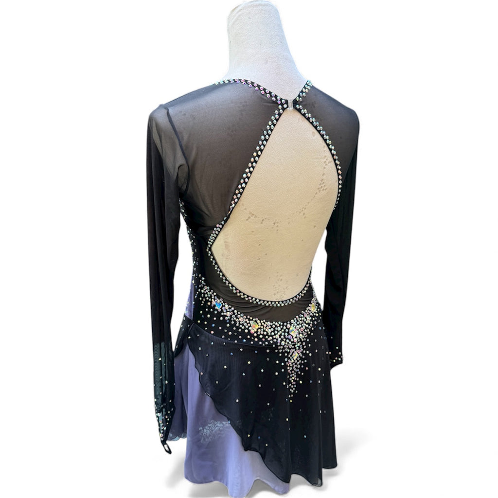 Figure Skating Dress Black Grey Ombré Size Adult Small