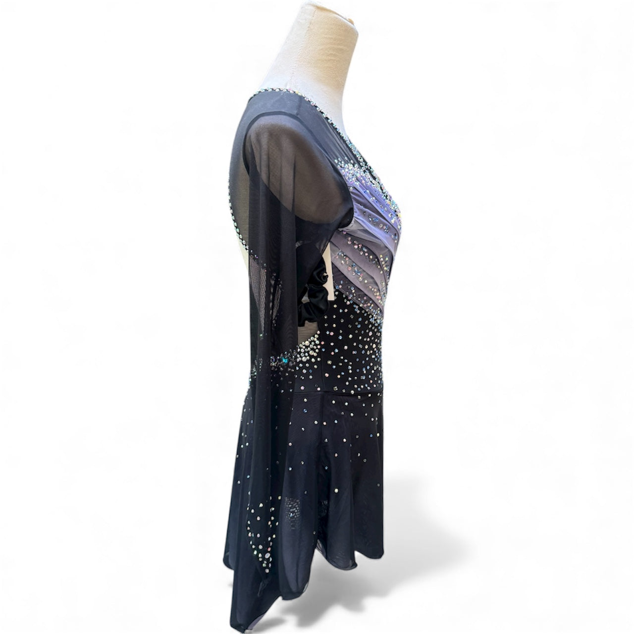 Figure Skating Dress Black Grey Ombré Size Adult Small