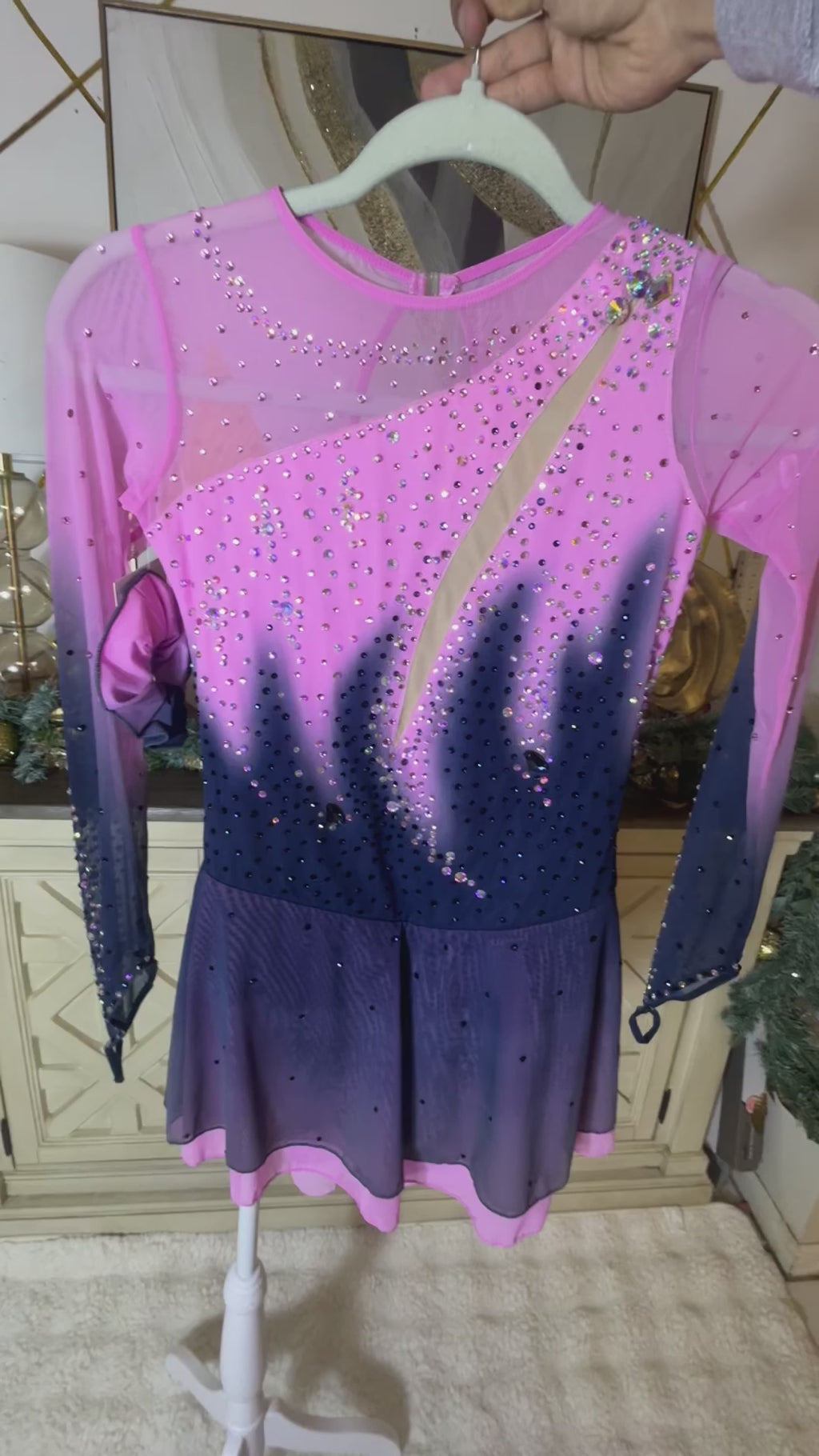 Pink/Black Mesh Over Mesh . Size 10/12